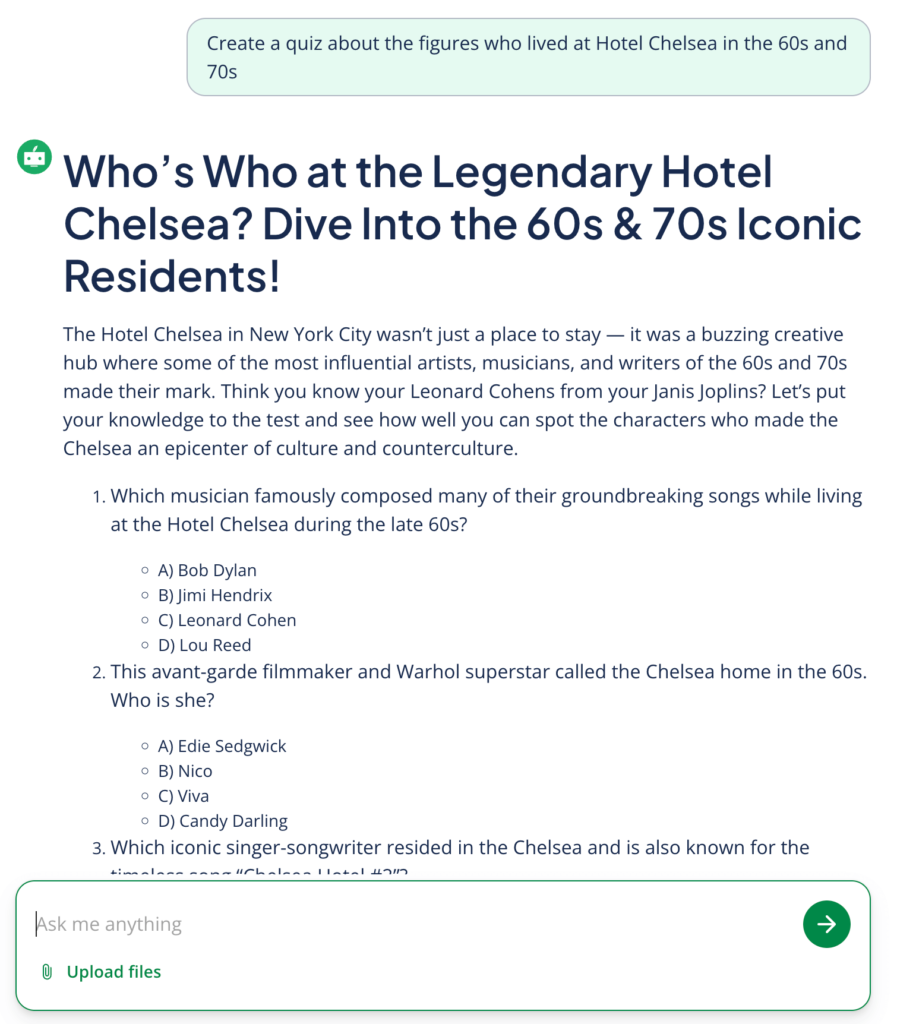 Screenshot of QuillBot online quiz generator