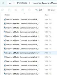 Screenshot of JPGs that were converted from a PDF with QuillBot's online PDF converter