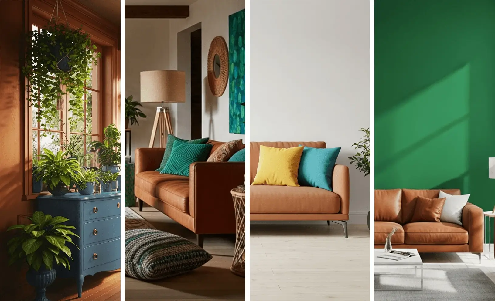 Cognac mit Akzentfarben