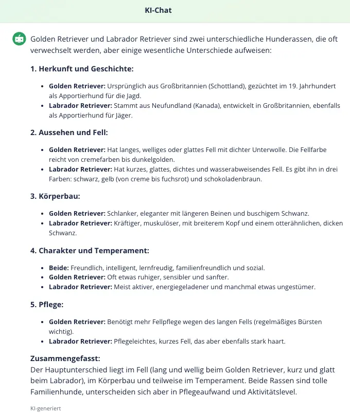 KI-Ergebnis eines ungenauen Prompts