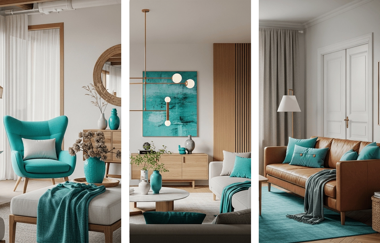 Türkis und Naturtöne Beispiel