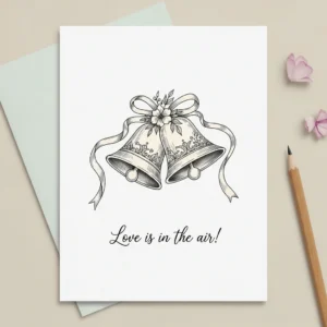 wedding bells card that says "Love is in the air"