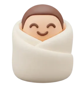 A person wrapped like a burrito emoji, generated by QuillBot's emoji generator
