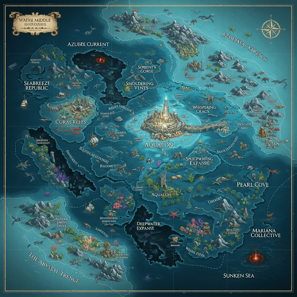 aquatic map created with the fantasy map generator