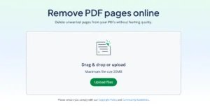 step 1: upload your pdf to remove pdf pages tool (pdf page remover)
