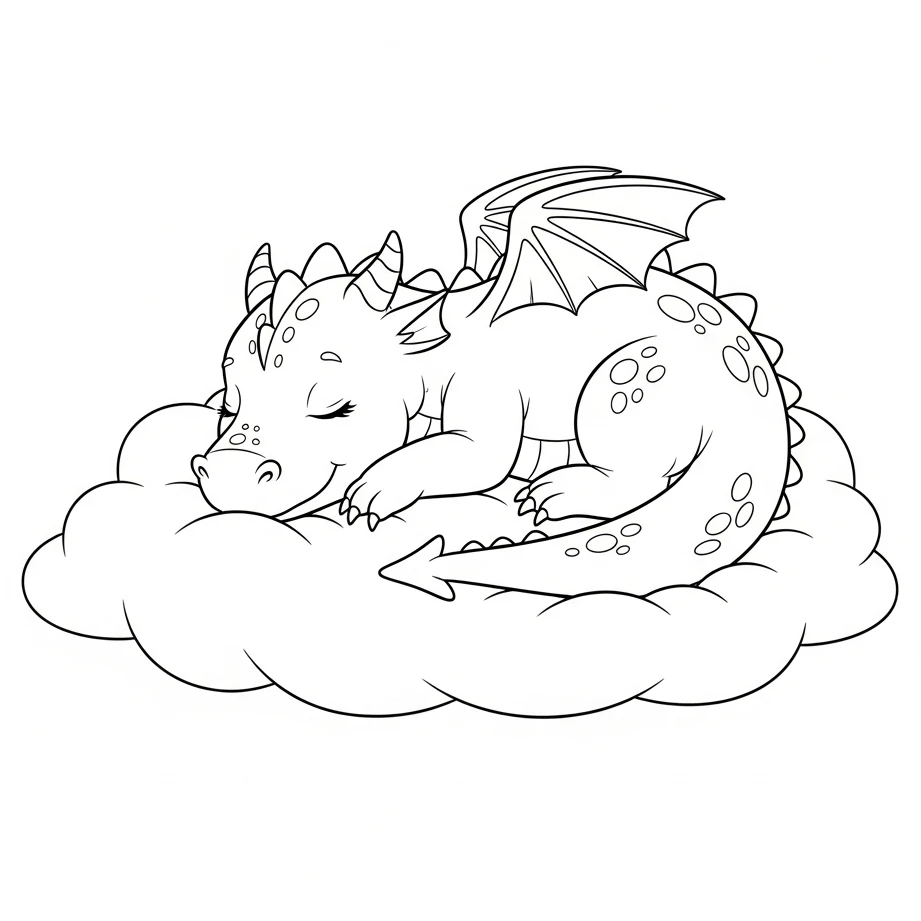 Drachen-Ausmalbild