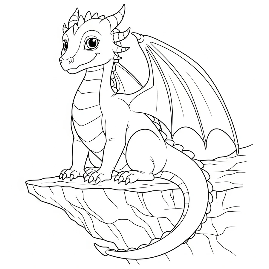 Drachen-Ausmalbild