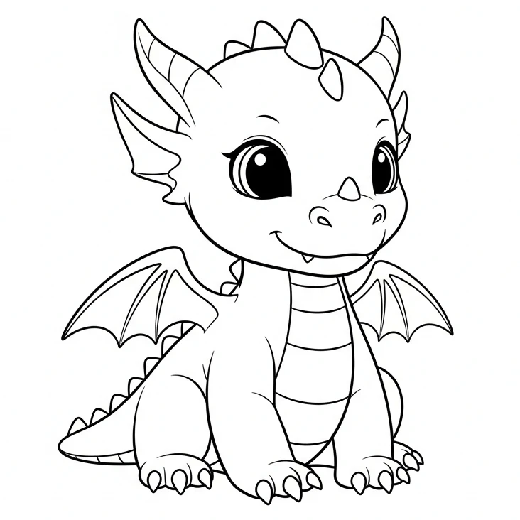 Drachen-Ausmalbild