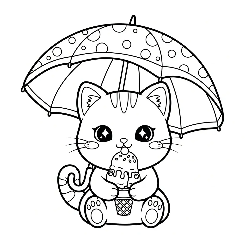 coloriage été kawaii