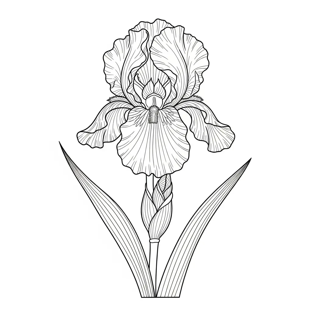 coloriage fleur iris