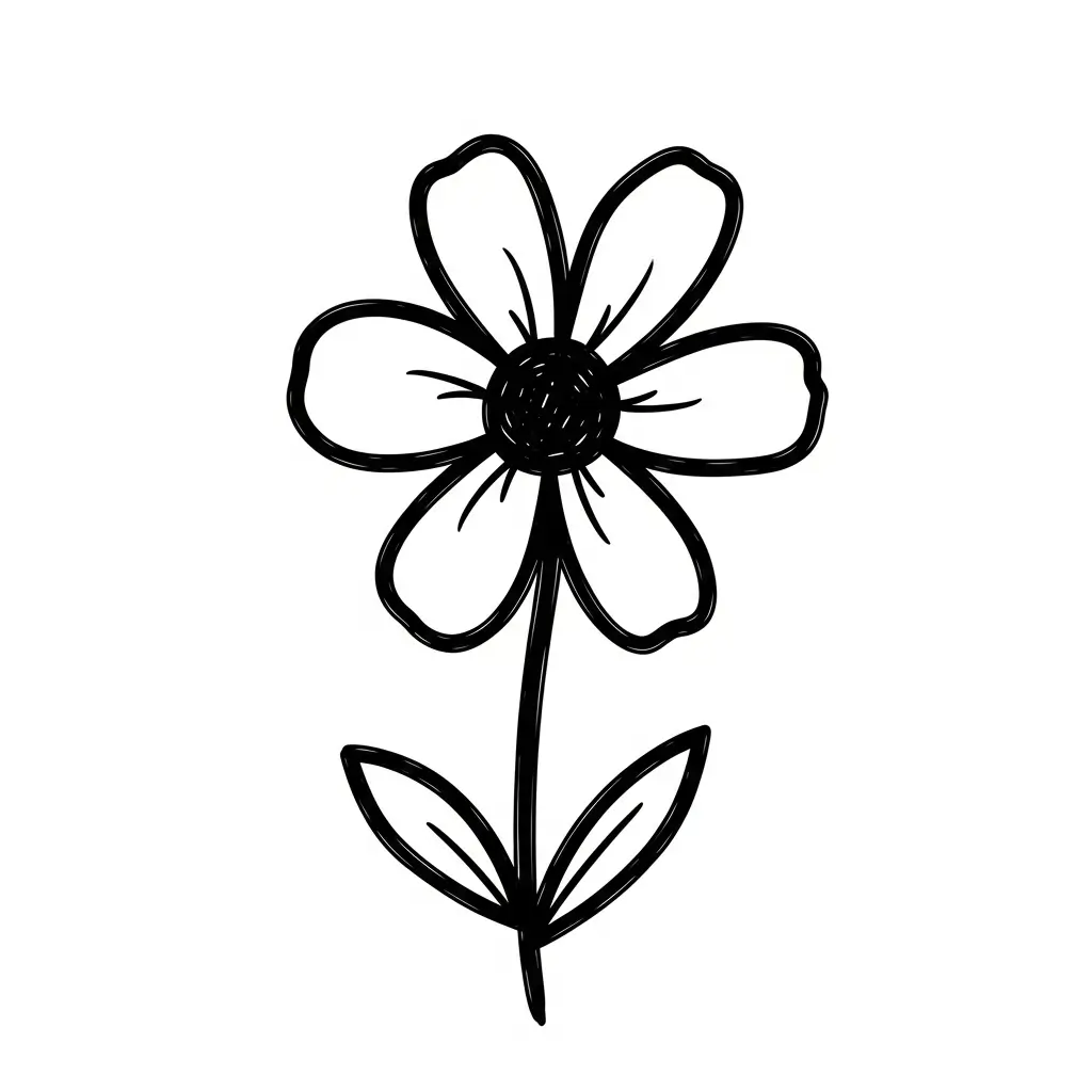 coloriage fleur simple enfant