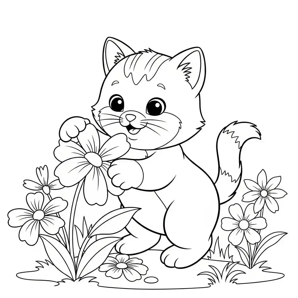 coloriage fleurs enfant