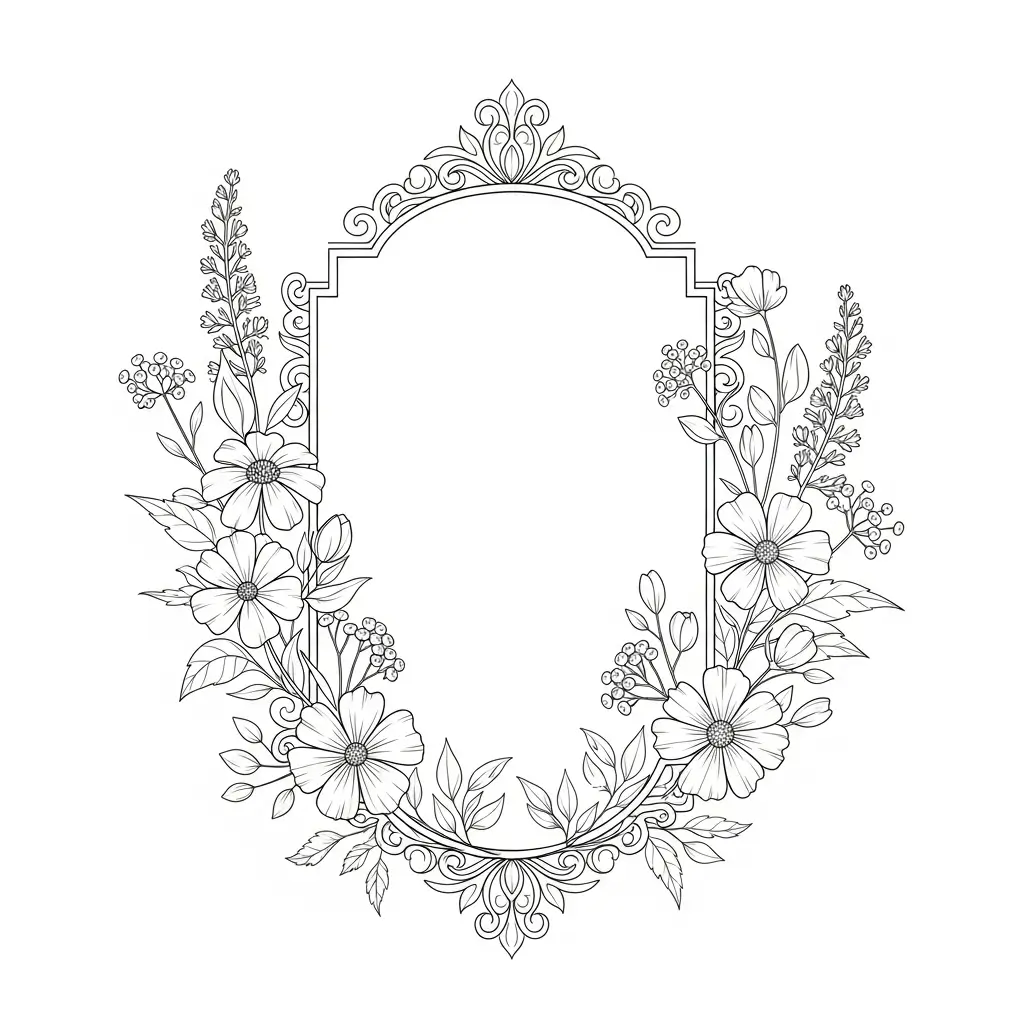 coloriage fleurs miroir