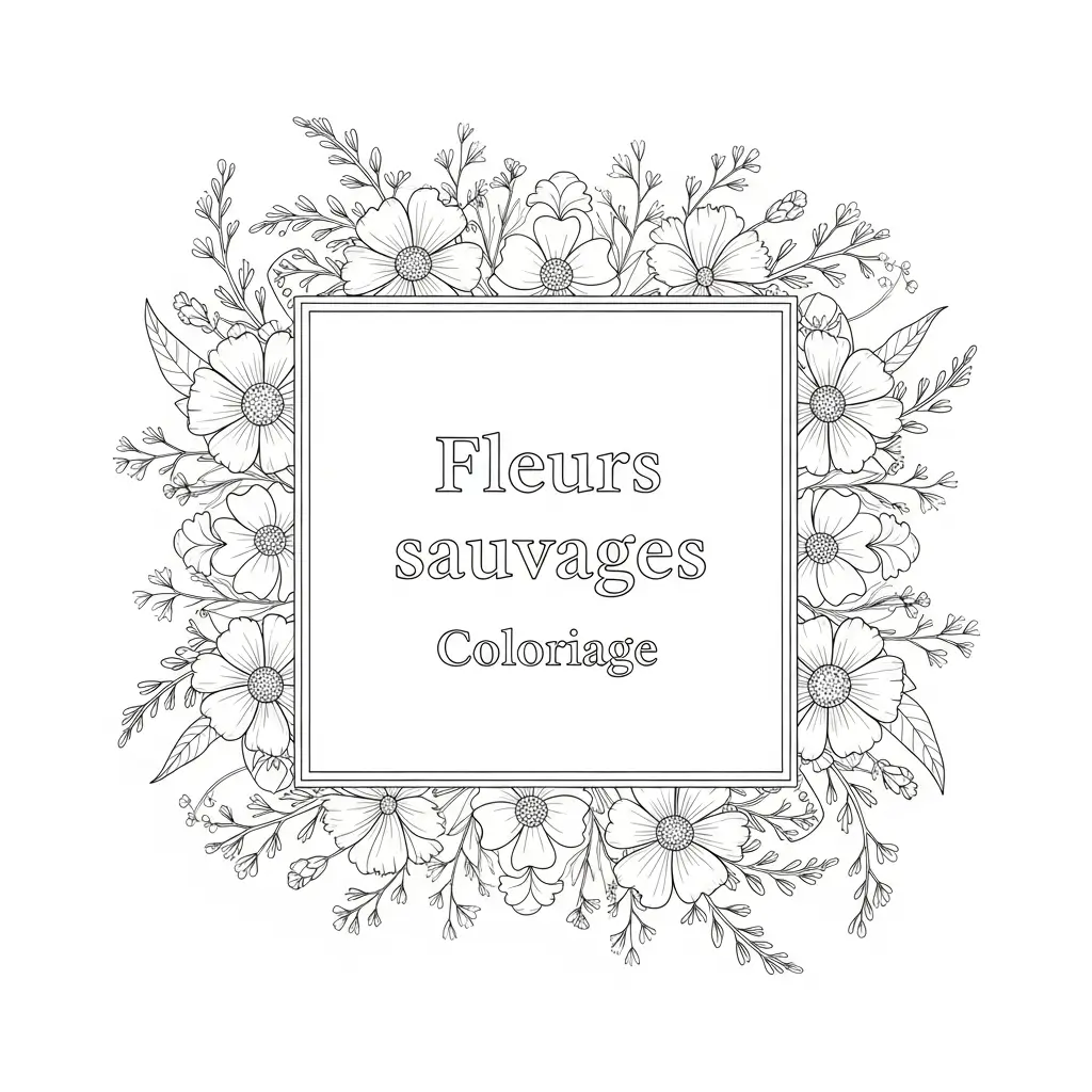 coloriage fleurs sauvages déco boho